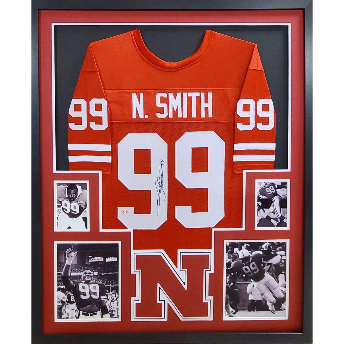 Neil Smith Framed Jersey Beckett Autographed Signed Nebraska