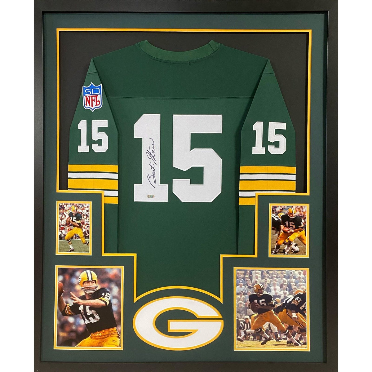Bart Starr Signed Framed Jersey Mounted Memories Autographed Green Bay Packers