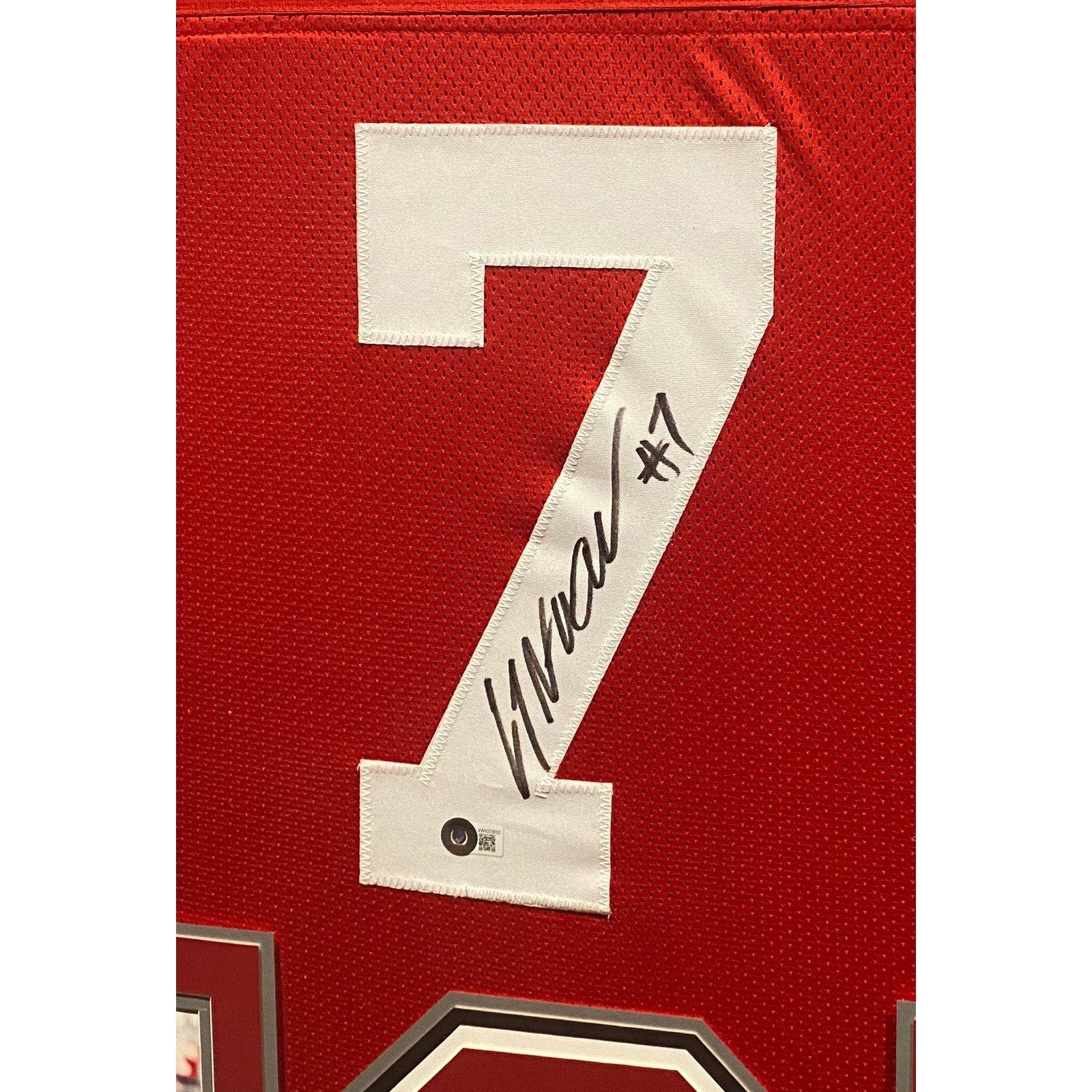 C.J. Stroud Framed Signed Jersey Beckett Autographed Signed Ohio State CJ