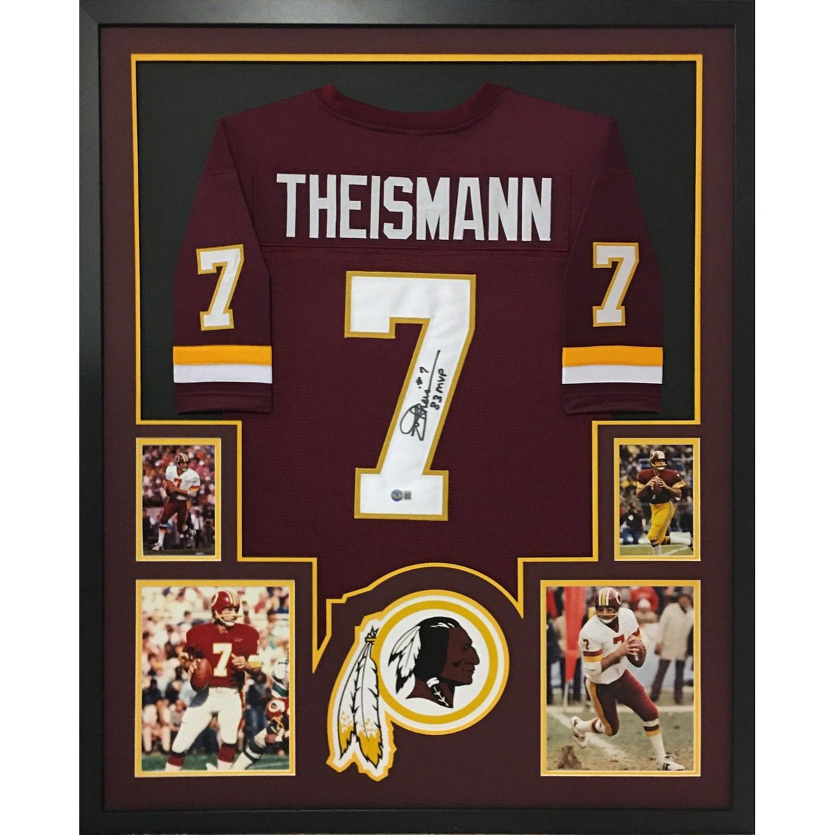 Joe Theismann Framed Jersey Beckett Autographed Signed Washington Football