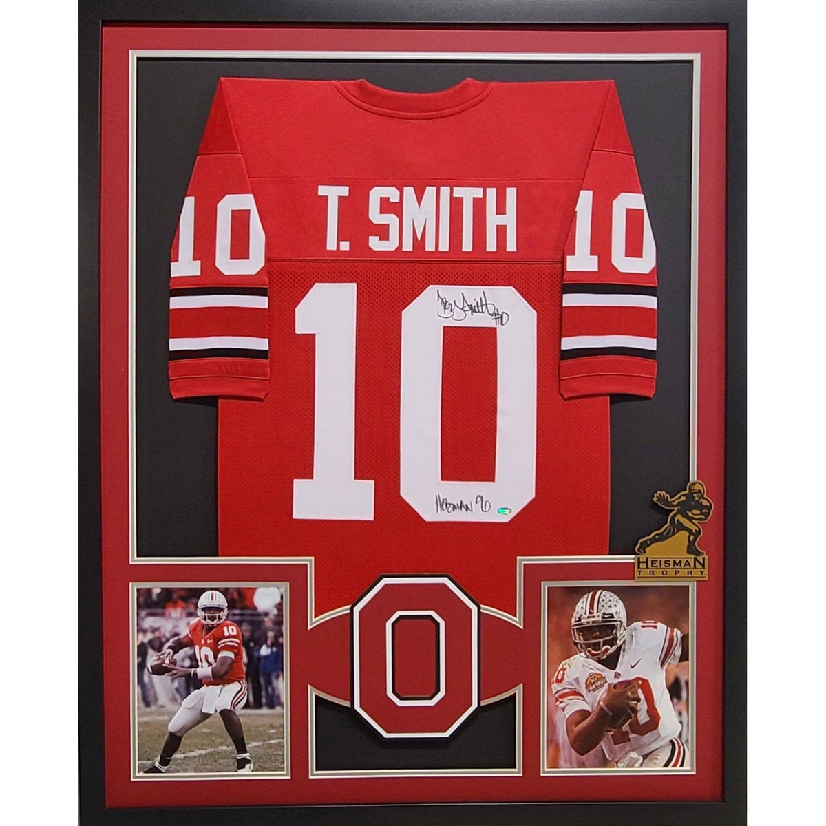 Troy Smith Framed Signed Jersey Tristar Autographed Ohio State Heisman