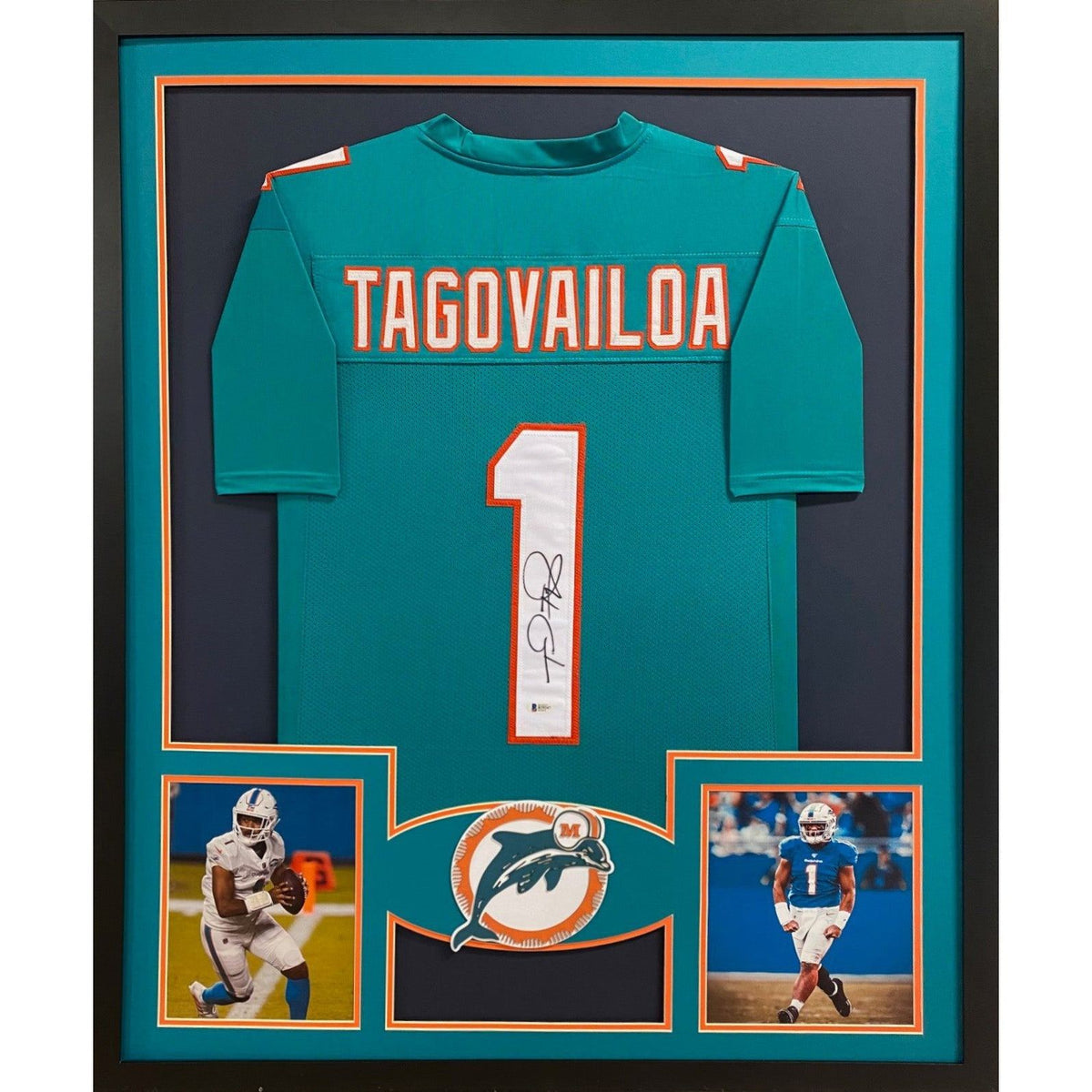 Tua Tagovailoa Framed Signed Jersey Beckett Autographed Dolphins Alabama