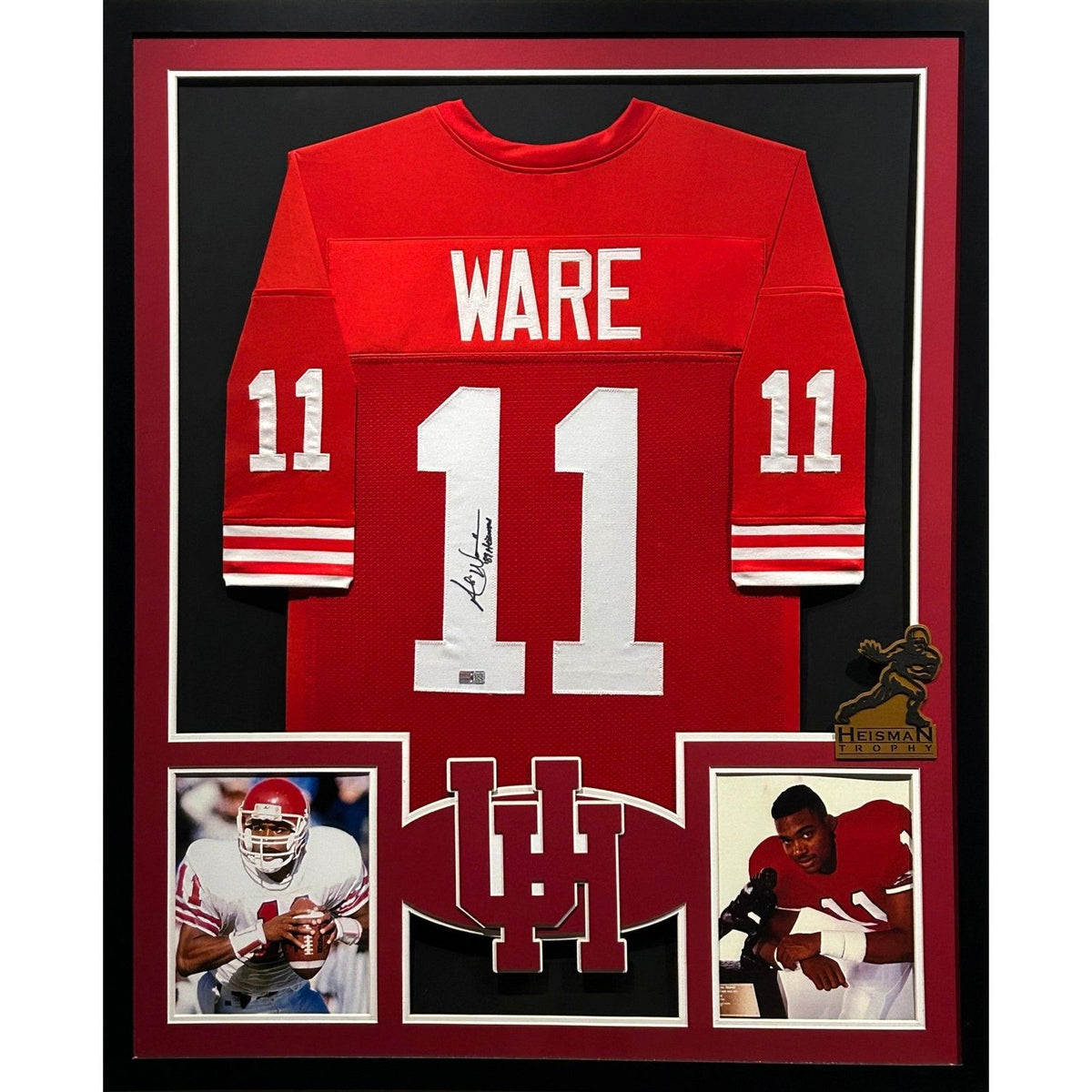 Andre Ware Framed Signed Houston Jersey Tristar Autographed