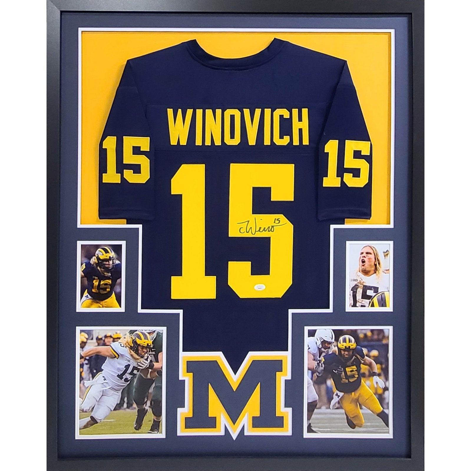 Framed New England Patriots Chase Winovich Autographed Signed Jersey Bas Coa