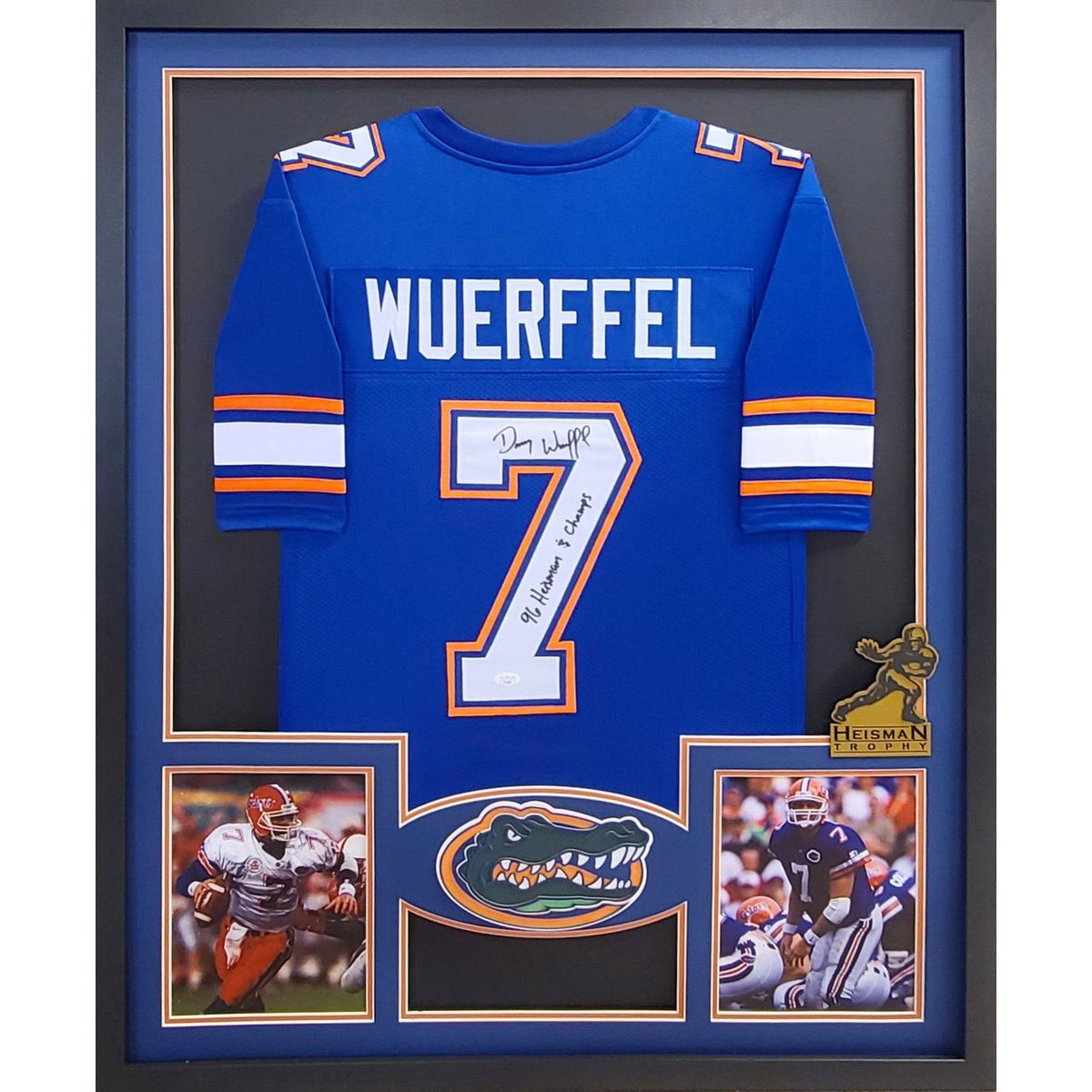 Danny Wuerffel Framed Signed Jersey JSA Autographed Florida Gators Heisman