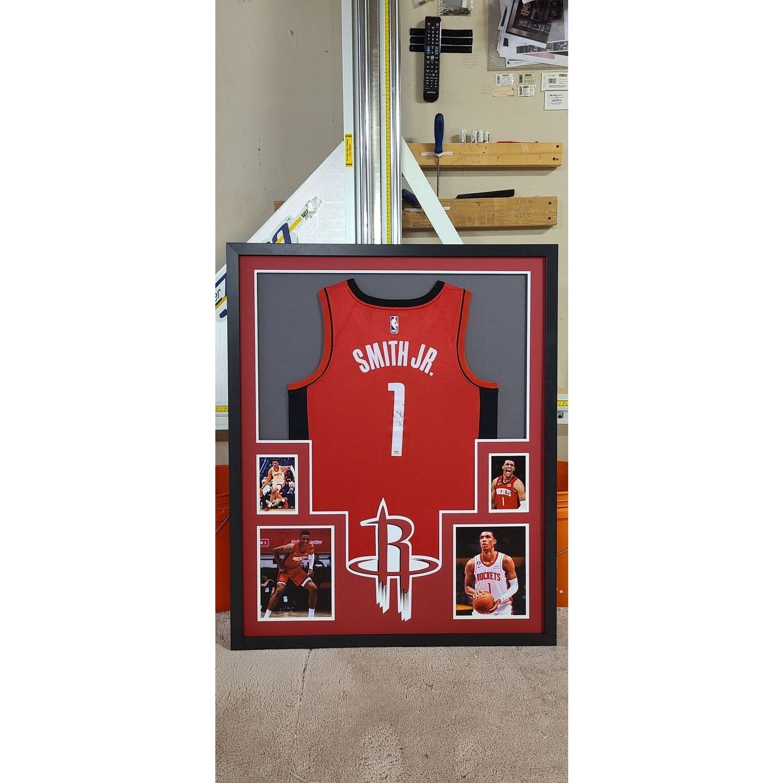 Jabari Smith Jr Framed Jersey JSA Autographed Signed Houston Rockets