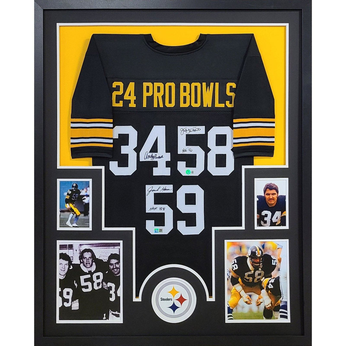 Pittsburgh Steelers Framed Signed Jersey Autographed Beckett Lambert Ham Russell