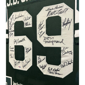 1969 New York Jets Team Signed Framed Jersey Beckett Autographed by 25 Namath