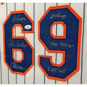 1969 Mets Framed Signed Jersey JSA Autographed New York Mets World Series