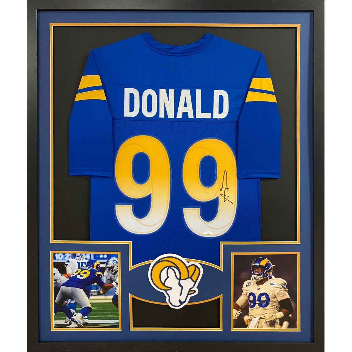 Aaron Donald Framed Blue Jersey JSA Autographed Signed Rams