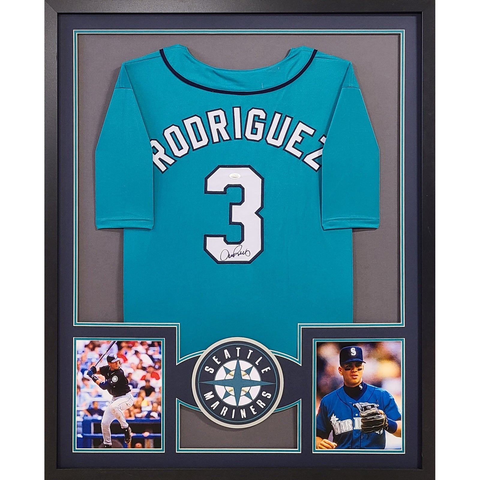 Alex Rodriguez Framed Signed Teal Jersey JSA Autographed Seattle Mariners