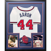 Hank Aaron Framed Signed Jersey JSA Autographed Milwaukee Braves