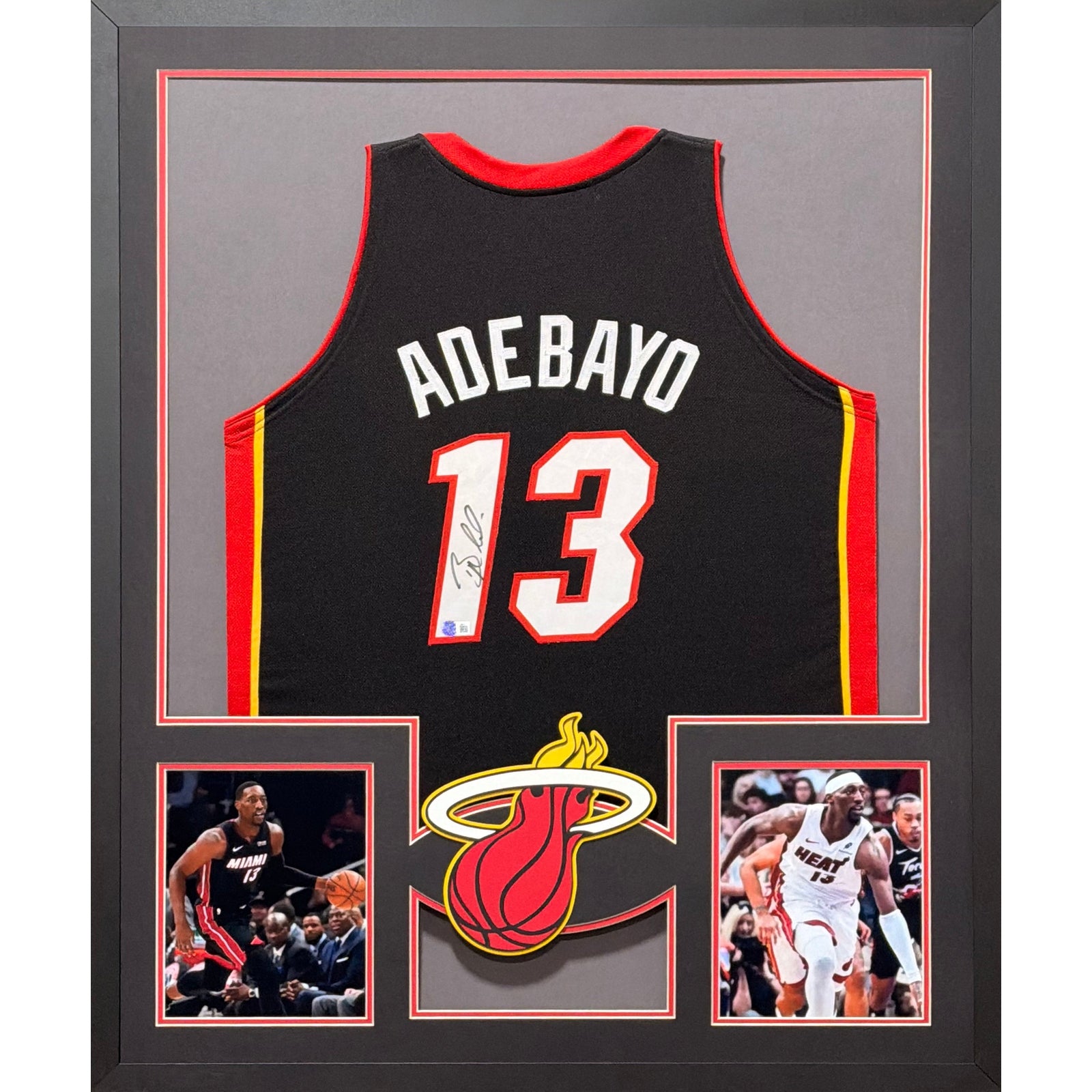 Bam Abedayo Framed Signed Black Jersey Beckett Autographed Miami Heat