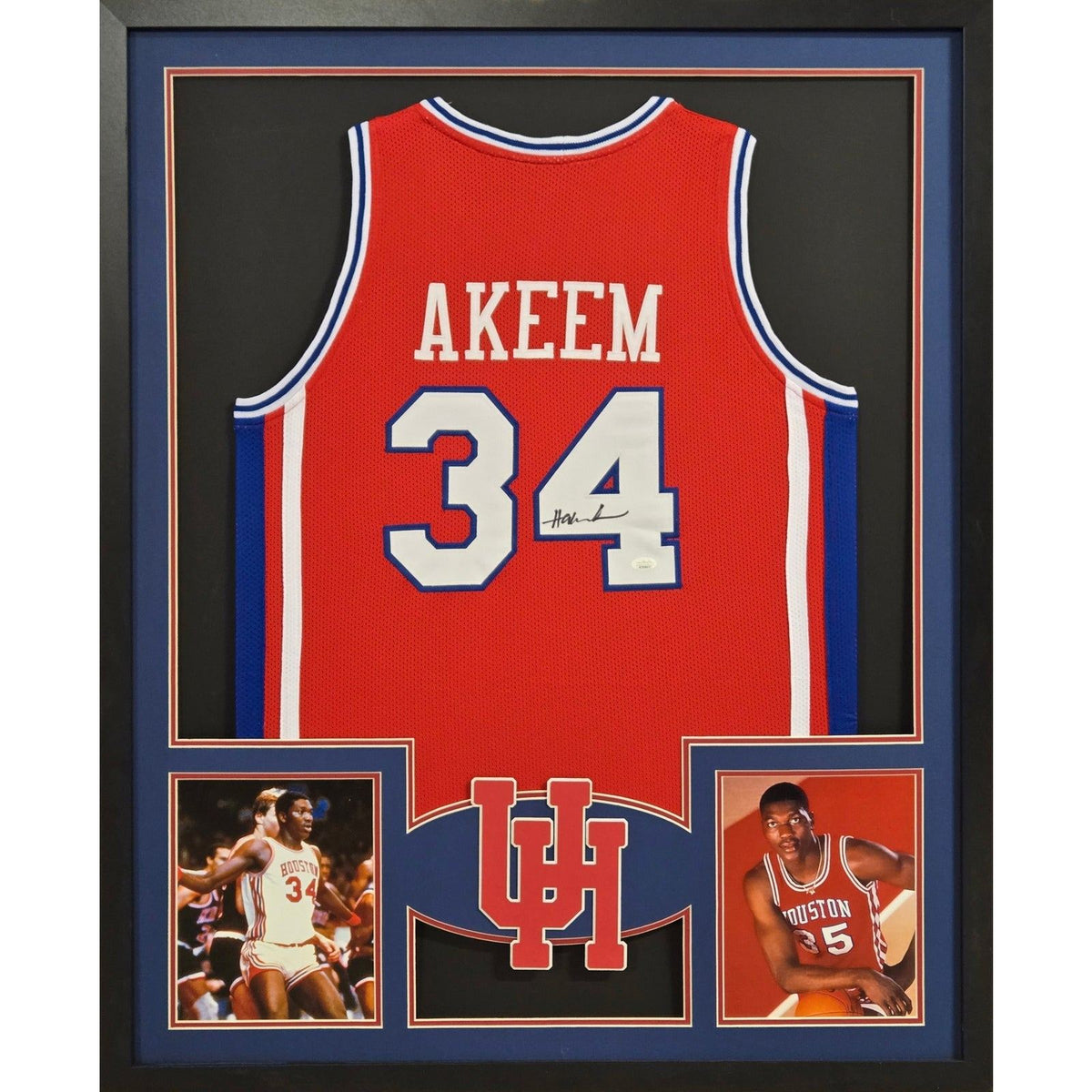 Hakeem Olajuwon Framed Jersey JSA Autographed Signed Houston Akeem Rockets