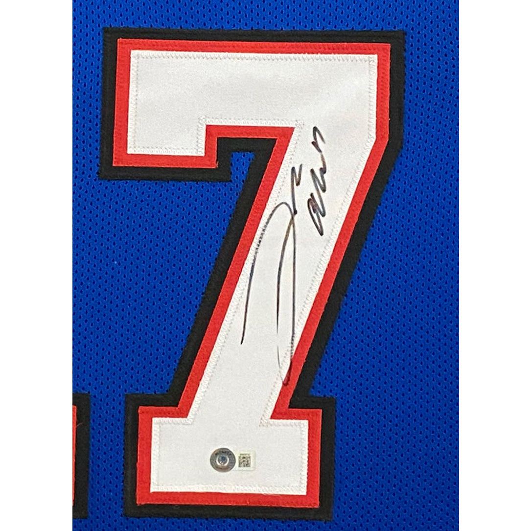 Josh Allen Framed Jersey Beckett Autographed Signed Buffalo Bills 4P PC