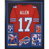 Josh Allen Framed Signed Red Jersey Beckett Autographed Buffalo Bills 4P