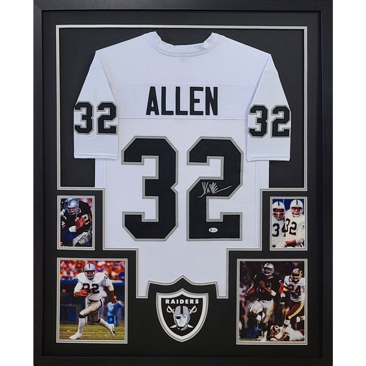 Marcus Allen Signed Framed White Jersey Beckett BAS Autographed Raiders