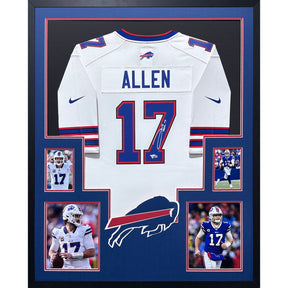 Josh Allen Framed White Jersey Autographed Signed Buffalo Bills Fanatics COA