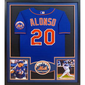 Pete Alonso Framed Signed New York Mets Jersey Fanatics Autographed