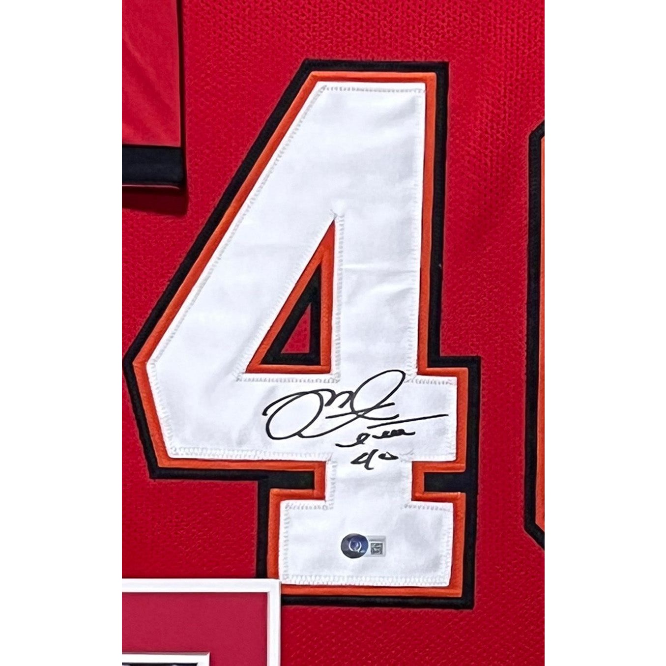 Mike Alstott Framed Jersey Beckett Autographed Signed Tampa Bay Buccaneers NAT