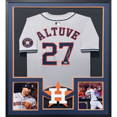 Jose Altuve Framed Signed Houston Astros Grey Jersey Beckett Autographed