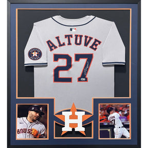 Jose Altuve Framed Signed Houston Astros Grey Jersey Beckett Autographed