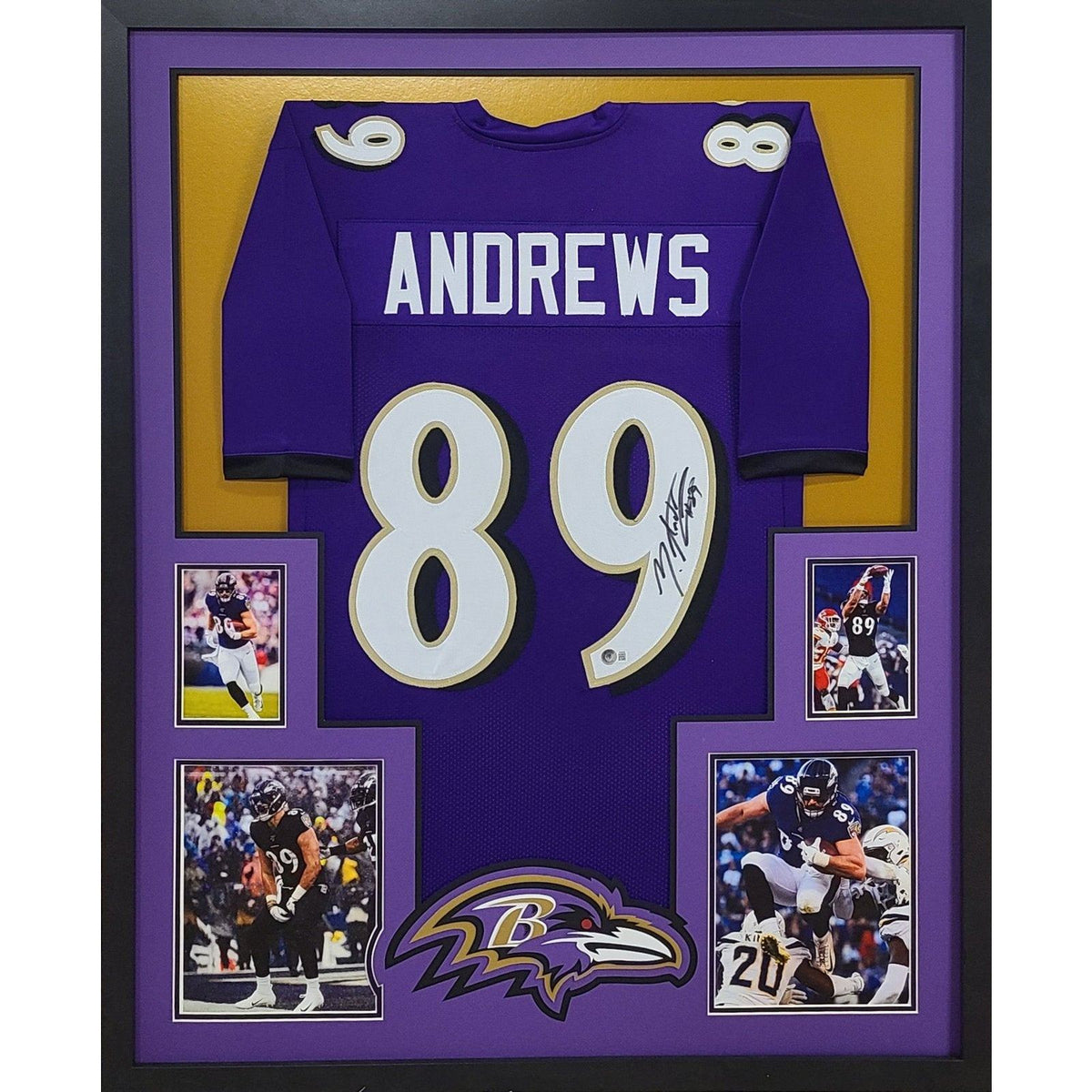 Mark Andrews Framed Signed Jersey Beckett Autographed Baltimore Ravens