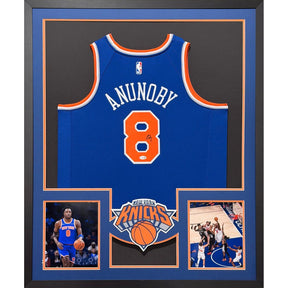 AG Anunoby Framed Blue Jersey JSA Autographed Signed Knicks Tip In Picture