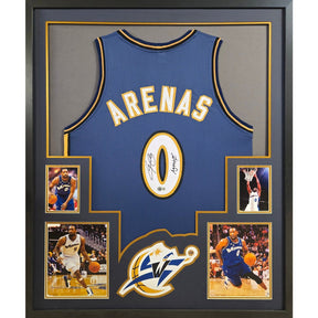 Gilbert Arenas Signed Framed Jersey Beckett Autographed Wizards