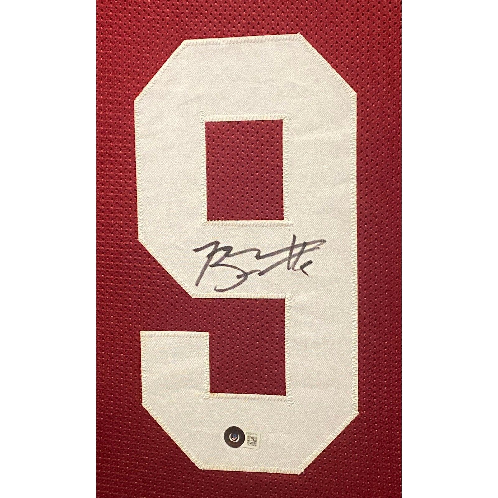 Bryce Young Signed Framed Jersey Beckett Autographed Alabama Heisman Win