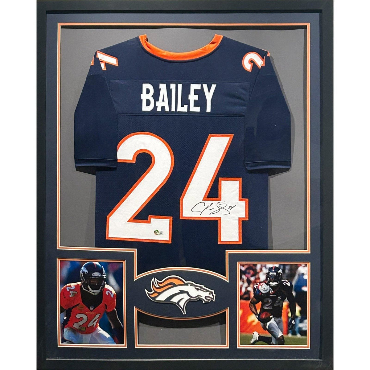 Champ Bailey Framed Signed Jersey Beckett Autographed Denver Broncos