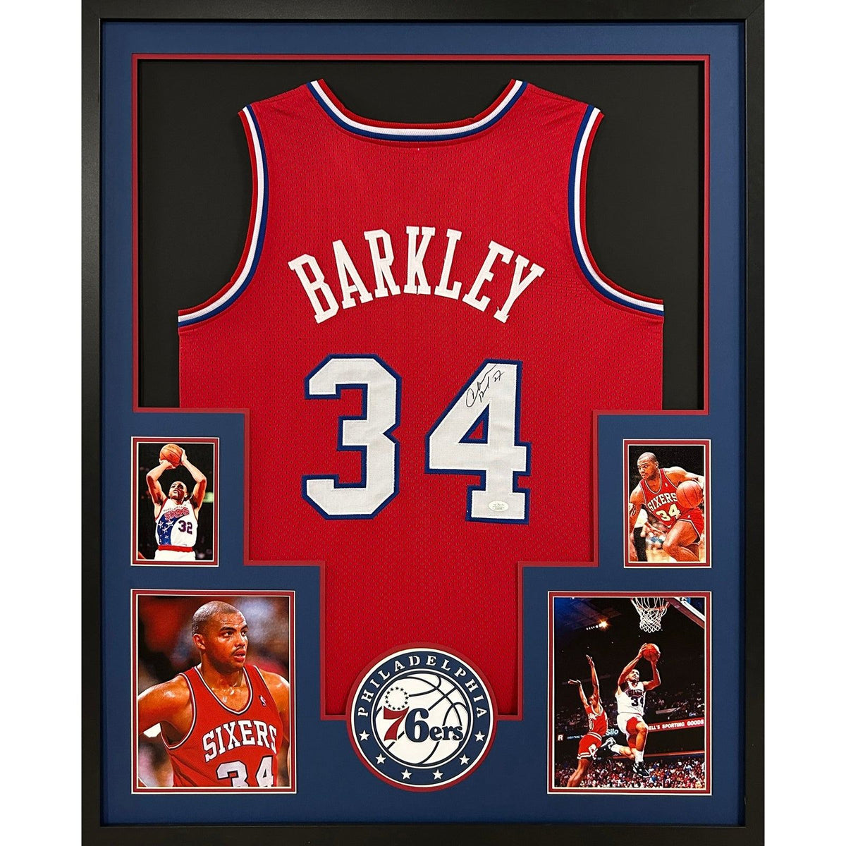 Charles Barkley Framed Signed Jersey JSA Autographed 76ers Philadelphia