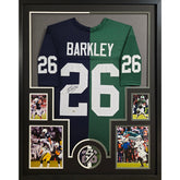 Saquon Barkley Framed Split Jersey PSA/DNA Autographed Signed Eagles Penn State