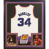 Charles Barkley Framed Signed White Jersey Beckett Autographed Phoenix Suns