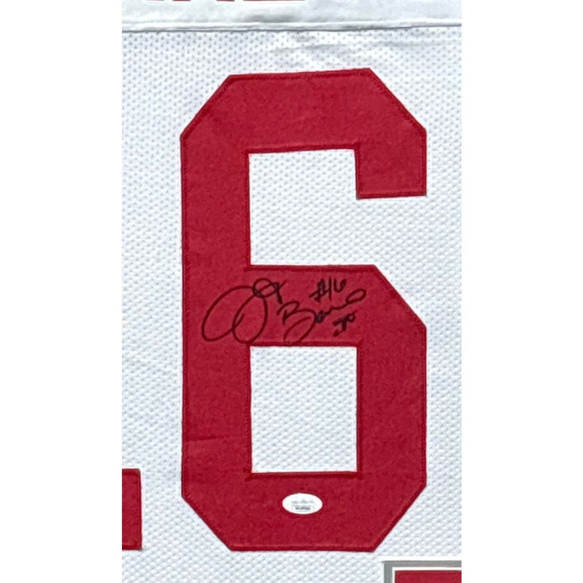JT Barrett Signed Framed White Jersey JSA Autographed Ohio State J.T.