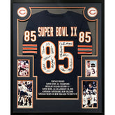 1985 "85" Bears Framed Navy Jersey JSA COA Autographed Chicago Signed by 12