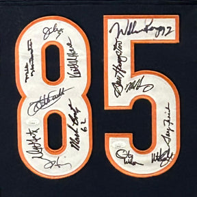 1985 "85" Bears Framed Navy Jersey JSA COA Autographed Chicago Signed by 12