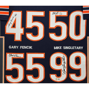 1985 Bears Defense Framed Signed Jersey Beckett COA Autographed Chicago 4S