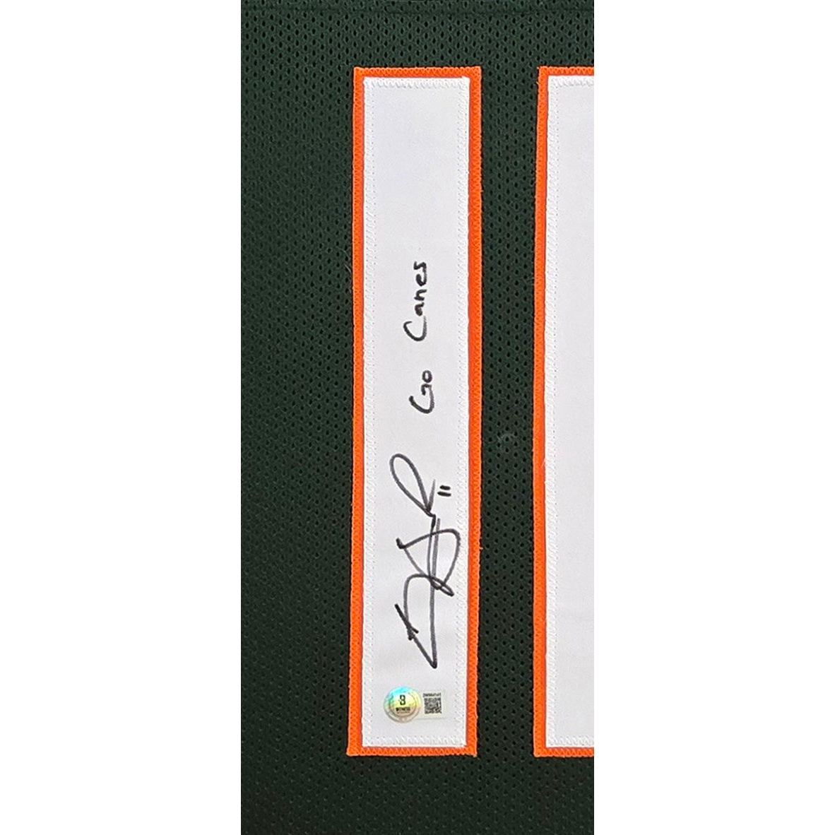 Carson Beck Framed Signed Miami Hurricanes Jersey Beckett Autographed