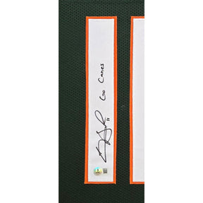 Carson Beck Framed Signed Miami Hurricanes Jersey Beckett Autographed