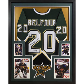 Ed Belfour Framed Signed Dallas Stars Jersey Beckett Autographed