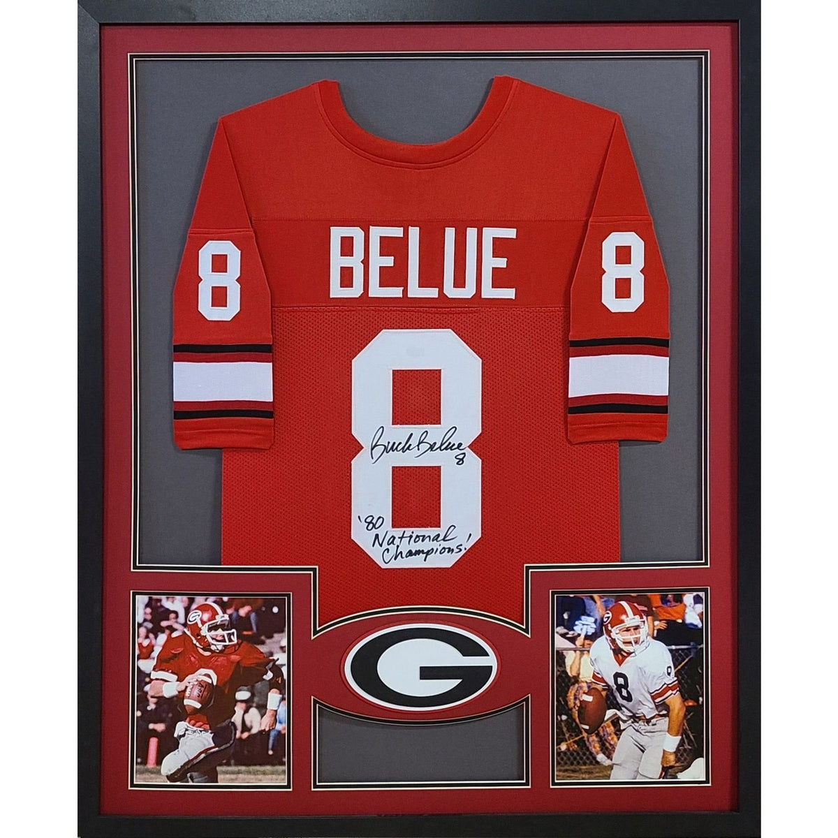 Buck Belue Framed Signed Jersey Beckett Autographed Georgia Bulldogs