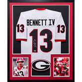 Stetson Bennett Framed White Jersey Beckett Autographed Signed Georgia