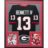Stetson Bennett Framed Black Jersey Beckett Autographed Signed Georgia