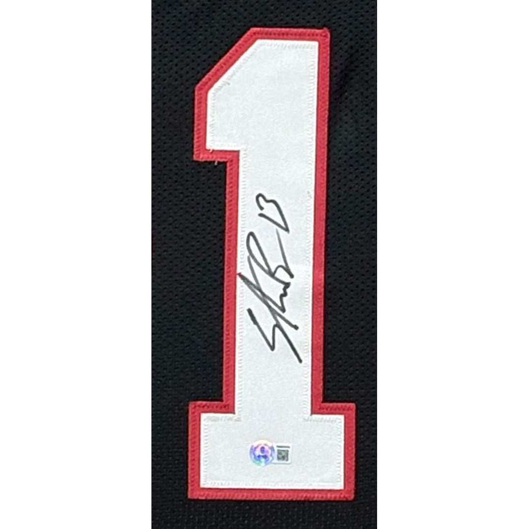 Stetson Bennett Framed Black Jersey Beckett Autographed Signed Georgia
