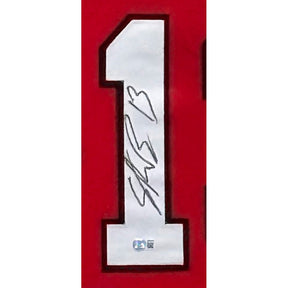 Stetson Bennett Framed Red Jersey Beckett Autographed Signed Georgia