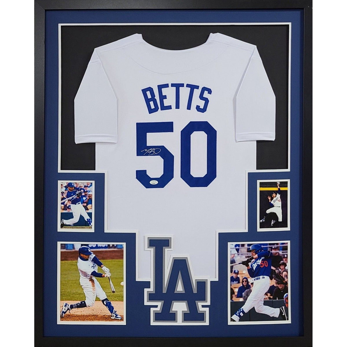 Mookie Betts Framed Jersey JSA Autographed Signed L.A. Dodgers 4P