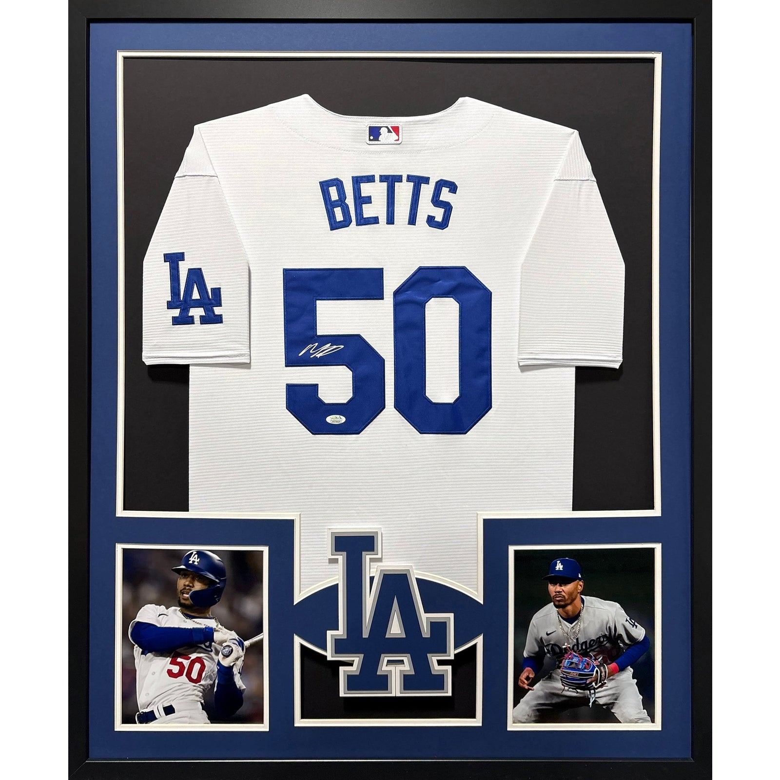 Mookie Betts Framed Jersey JSA Autographed Signed L.A. Dodgers 2P