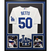 Mookie Betts Framed Jersey JSA Autographed Signed L.A. Dodgers 2P