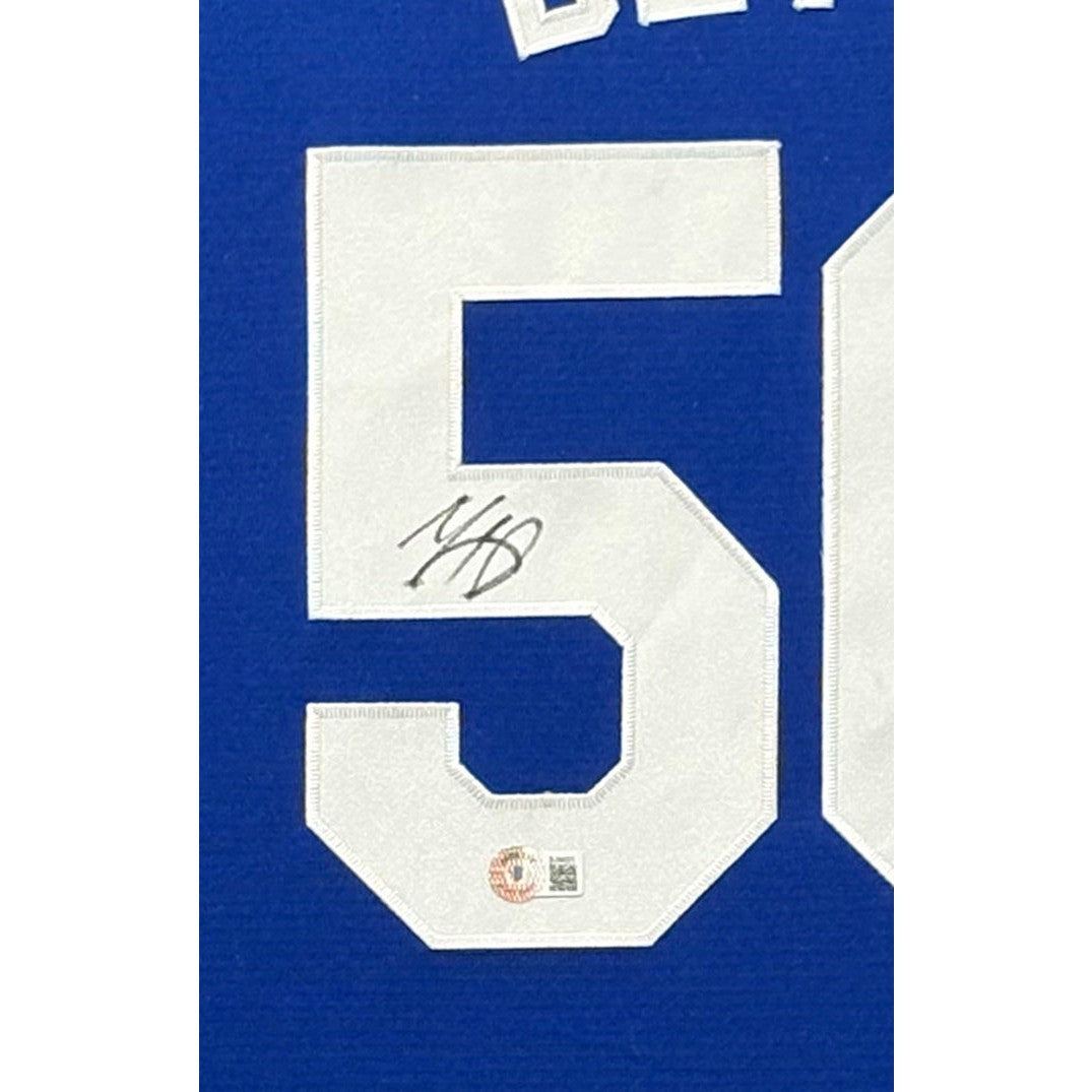 Mookie Betts Framed Jersey Beckett Autographed Signed L.A. Dodgers 4P